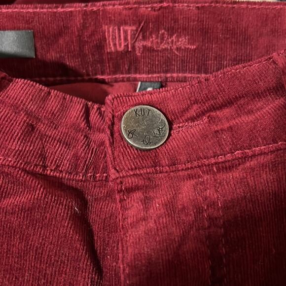 Kut from the Kloth Diana Red Corduroy Relaxed Fit Skinny Pants - Picture 5 of 7